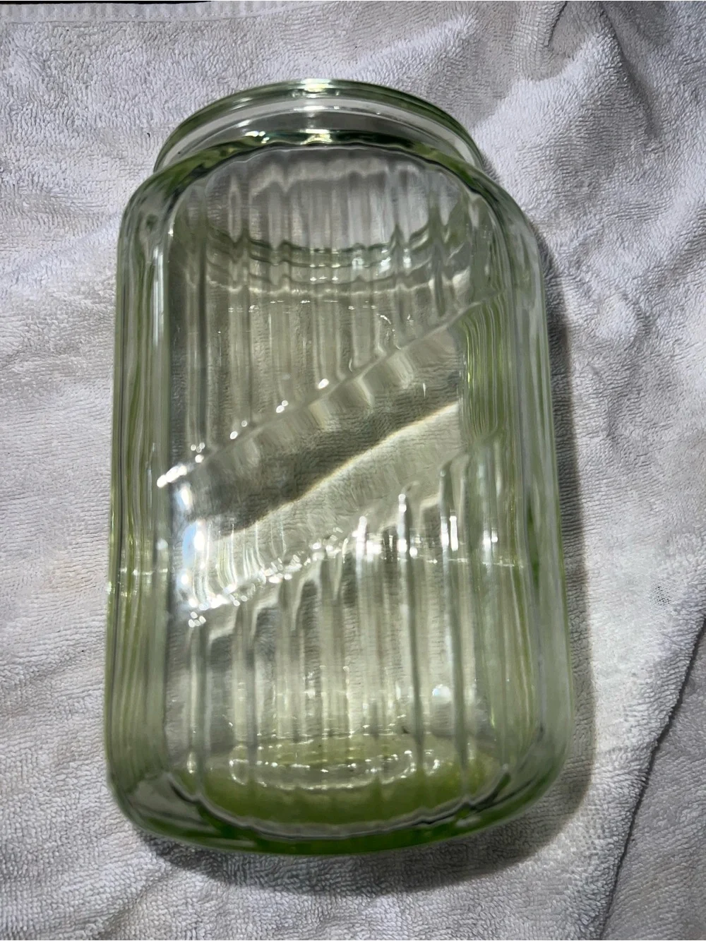 Depression Uranium GLASS Ribbed JAR